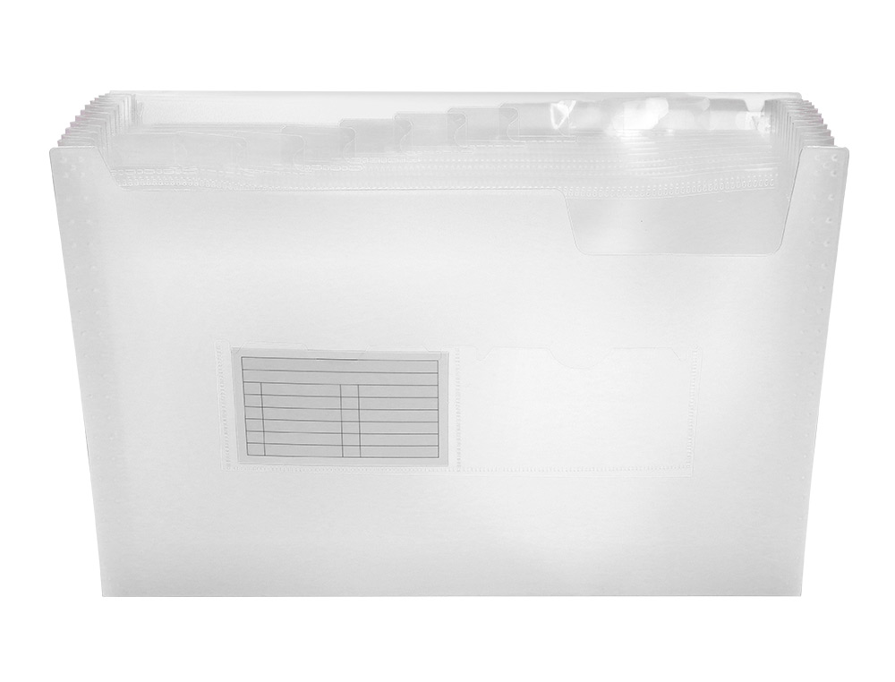 TRIEUR LIDERPAPEL POLYPROPYLÈNE A4 210X297MM 700 MICRONS 13 COMPARTIMENTS FERMETURE ÉLASTIQUE TRANSPARENT