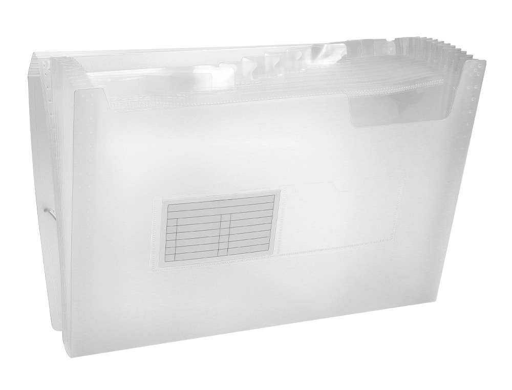 TRIEUR LIDERPAPEL POLYPROPYLÈNE A4 210X297MM 700 MICRONS 13 COMPARTIMENTS FERMETURE ÉLASTIQUE TRANSPARENT