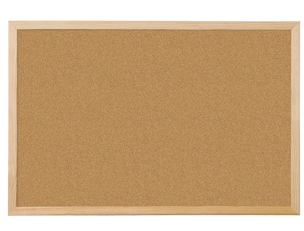 TABLEAU LIÈGE Q-CONNECT MURAL CADRE BOIS PIN NATUREL 2 FACES INCLUS 5 ÉPINGLES MÉMO FIXATION MUR ÉPAISSEUR 1MM 40X30CM