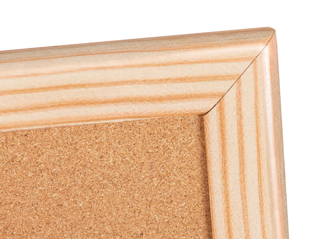 TABLEAU LIÈGE Q-CONNECT MURAL CADRE BOIS PIN NATUREL 2 FACES INCLUS 5 ÉPINGLES MÉMO FIXATION MUR ÉPAISSEUR 1MM 40X30CM
