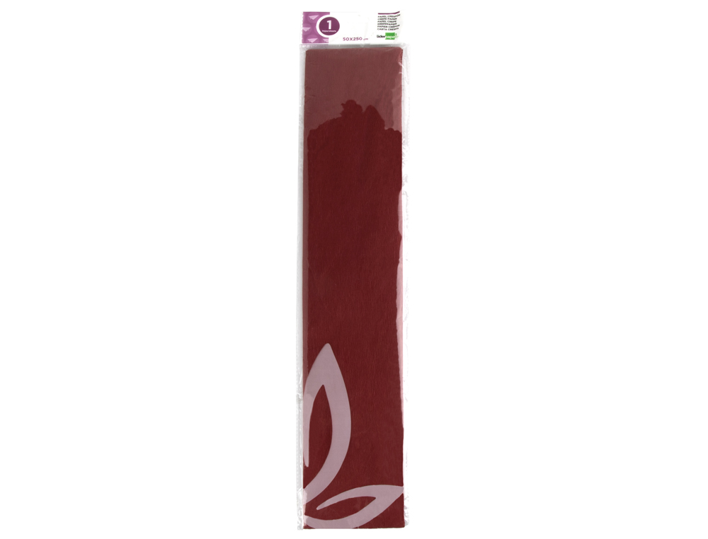 PAPIER CRÉPON LIDERPAPEL 34G/M2 50CMX2.5M UNICOLORE BORDEAUX