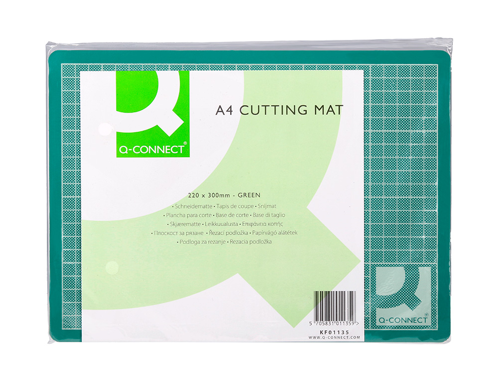 PLAQUE COUPE Q-CONNECT PVC PAISSEUR 3MM 220X300MM A4 COLORIS VERT