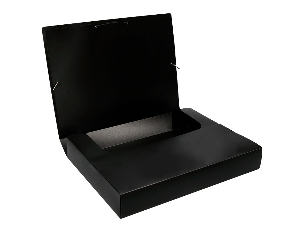 BOTE CLASSEMENT POLYPROPYLNE LIDERPAPEL CHEMISE DOS RIGIDE 50MM A4 210X297MM 750 MICRONS OPAQUE NOIR