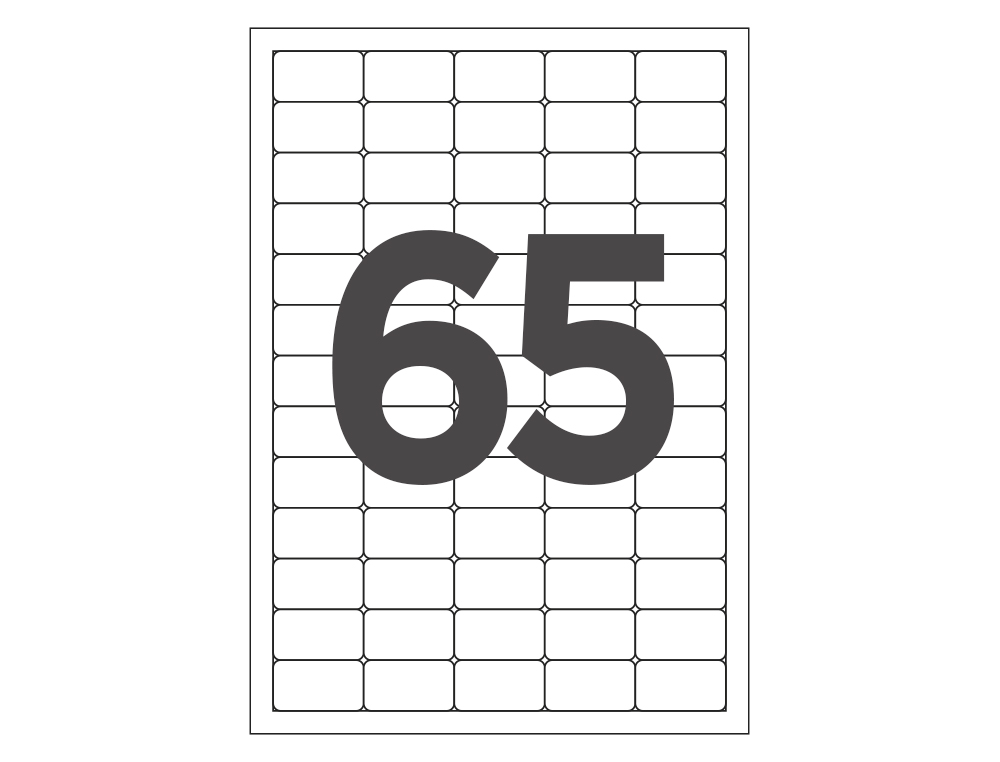 TIQUETTE ADHSIVE Q-CONNECT 38.1X21.2MM COINS ARRONDIS IMPRIMANTE JET D'ENCRE LASER COPIEUR 100 FEUILLES 6500 UNITS