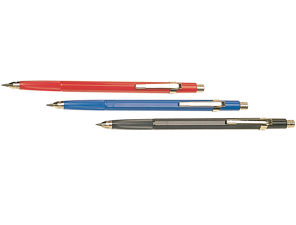 PORTE-MINE LIDERPAPEL PLASTIQUE GRAFO 2MM RÉTRACTABLE CLIP MÉTALLIQUE CONTIENT MINES ET TAILLE-MINES