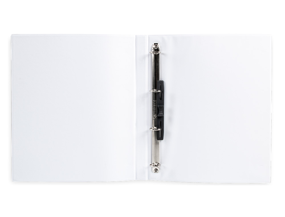 CLASSEUR KANGOUROU LIDERPAPEL 4 ANNEAUX 16MM 283X320MM DOCUMENT A4 PLASTIQUE DOS 28MM COLORIS BLANC