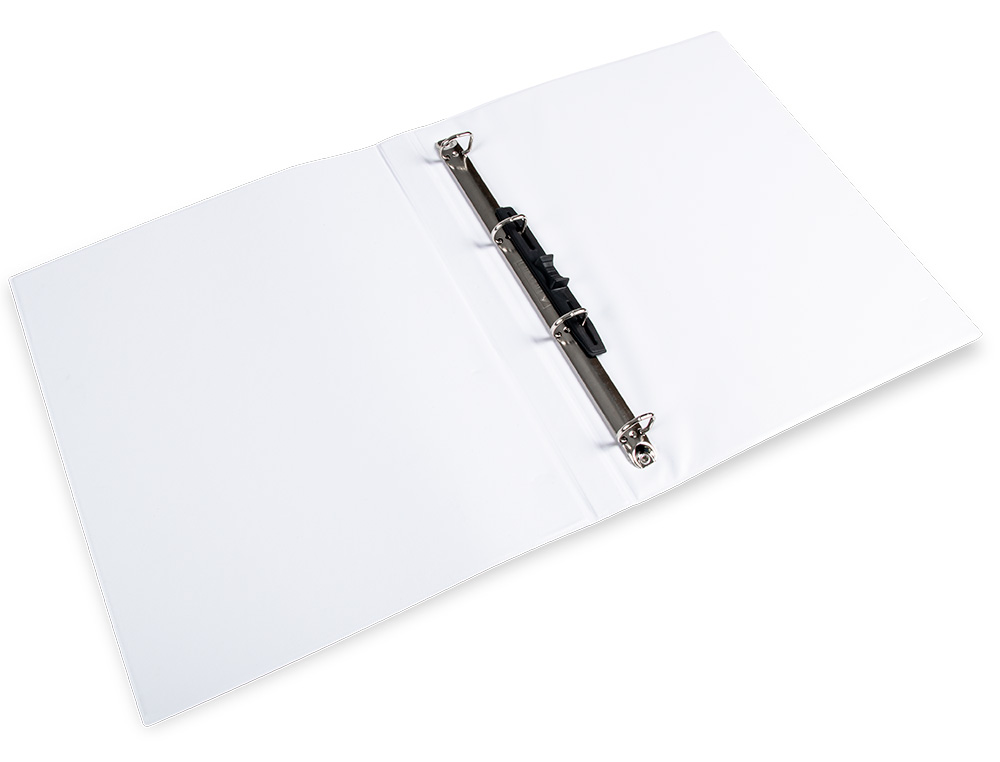 CLASSEUR KANGOUROU LIDERPAPEL 4 ANNEAUX 16MM 283X320MM DOCUMENT A4 PLASTIQUE DOS 28MM COLORIS BLANC