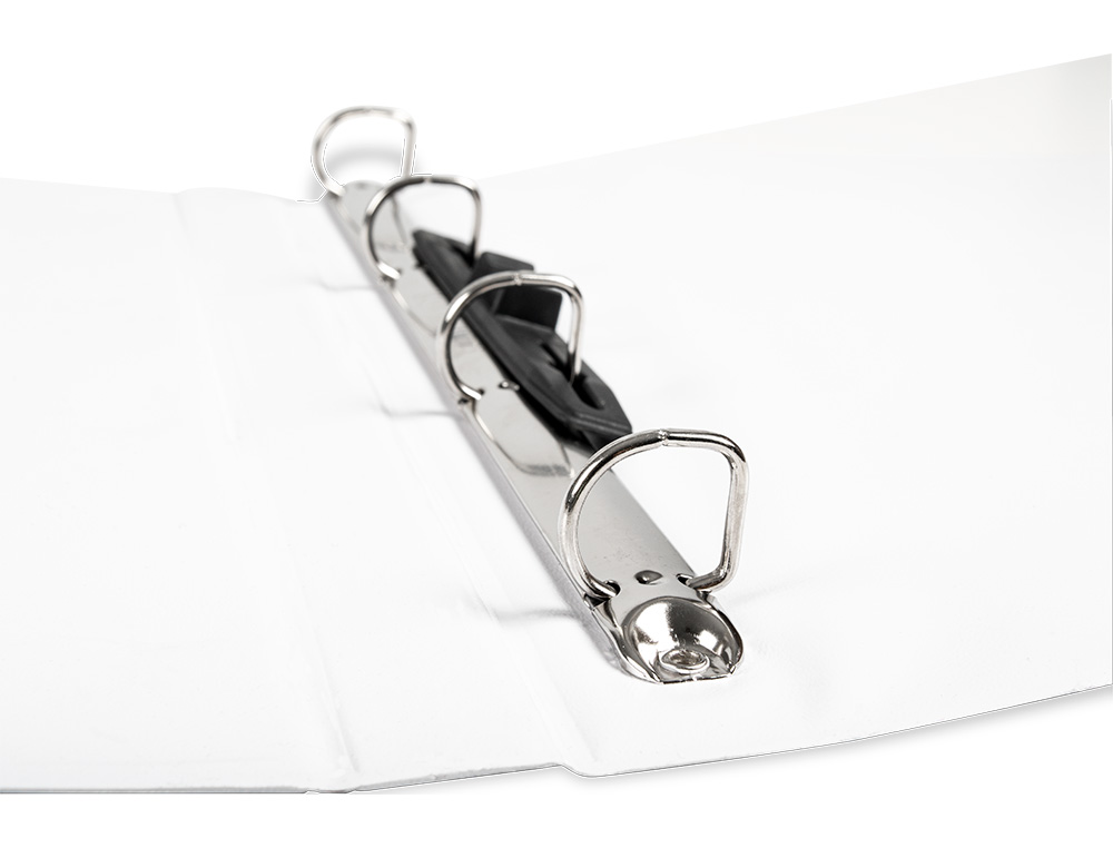 CLASSEUR KANGOUROU LIDERPAPEL 4 ANNEAUX 16MM 283X320MM DOCUMENT A4 PLASTIQUE DOS 28MM COLORIS BLANC