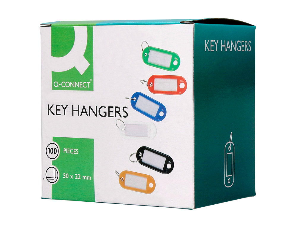 PORTE-CLS Q-CONNECT PORTE-TIQUETTE PLASTIQUE 50X22MM COLORIS VERT PRSENTOIR 100 UNITS