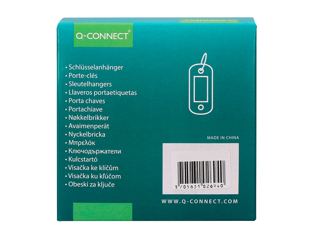 PORTE-CLS Q-CONNECT PORTE-TIQUETTE PLASTIQUE 50X22MM COLORIS VERT PRSENTOIR 100 UNITS