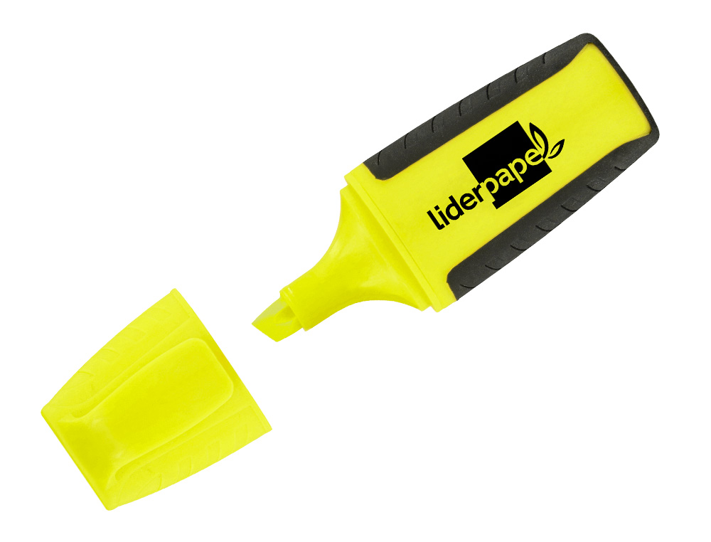 SURLIGNEUR LIDERPAPEL FLUORESCENT MINI TRAC 1/4MM POINTE BISEAUTE GRIP CAOUTCHOUC COLORIS JAUNE