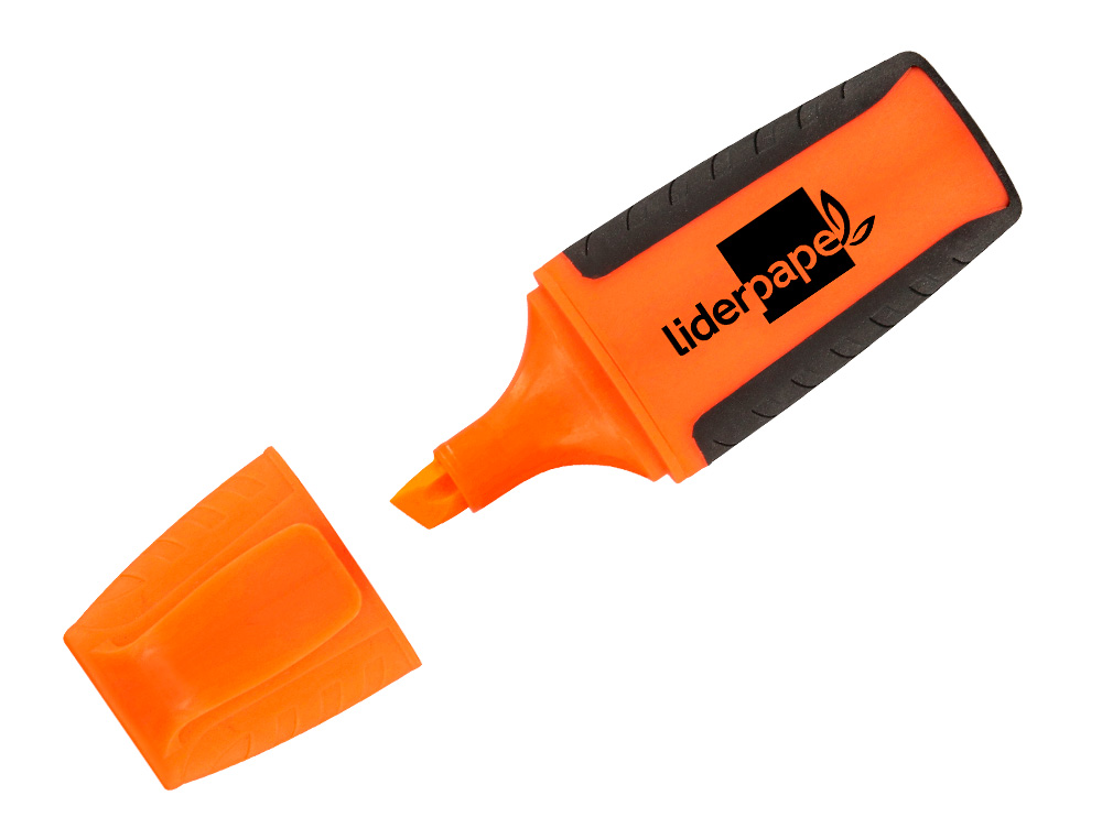 SURLIGNEUR LIDERPAPEL FLUORESCENT MINI TRAC 1/4MM POINTE BISEAUTE GRIP CAOUTCHOUC COLORIS ORANGE