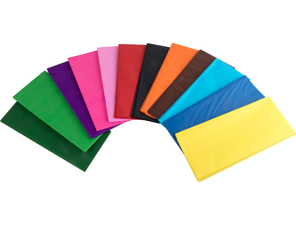 PAPIER DE SOIE LIDERPAPEL 52X76CM 18G/M2 UNICOLORE JAUNE SACHET 5F