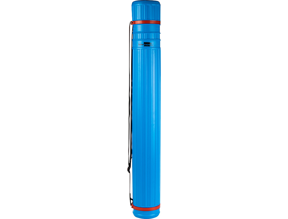 PORTE-PLANS LIDERPAPEL PLASTIQUE BANDOULIRE 75CM EXTENSIBLE 125CM DIAMTRE 9CM COLORIS BLEU