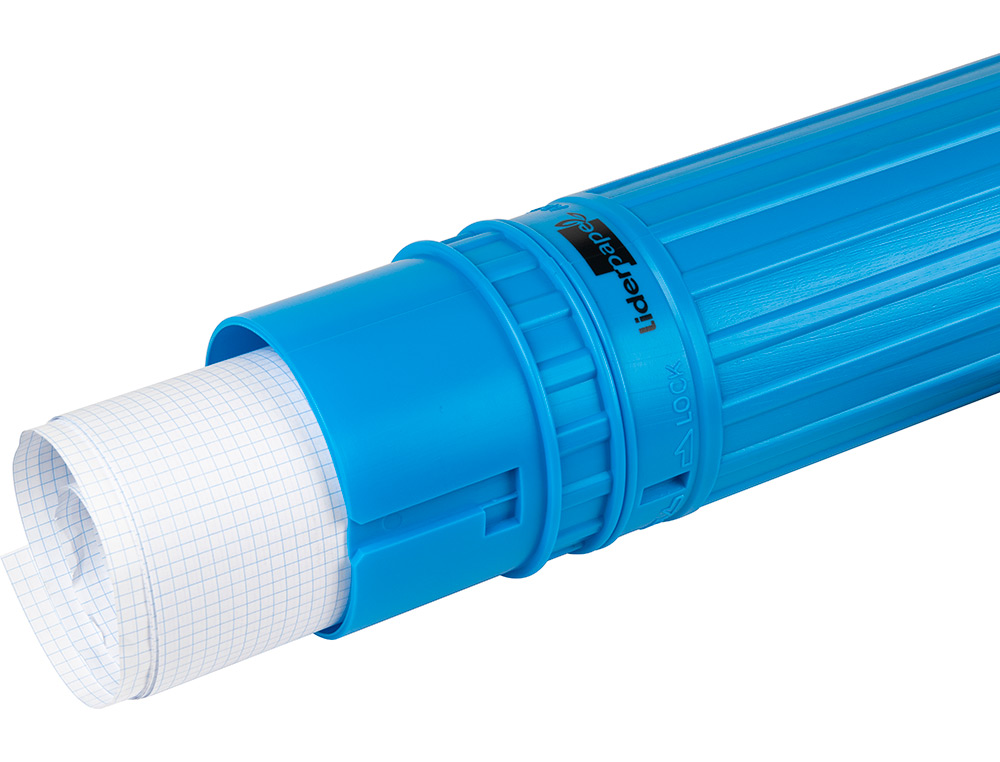 PORTE-PLANS LIDERPAPEL PLASTIQUE BANDOULIRE 75CM EXTENSIBLE 125CM DIAMTRE 9CM COLORIS BLEU