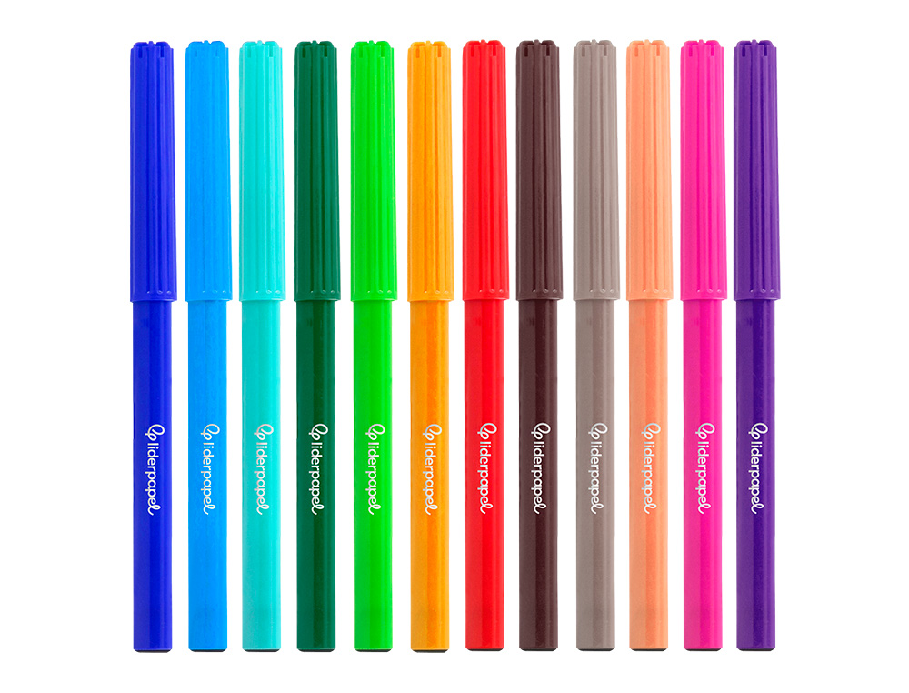FEUTRE COLORIAGE LIDERPAPEL SLIM LONGUEUR CRITURE 800M POINTE NYLON 2MM DIAMTRE TUI CARTON 12 UNITS