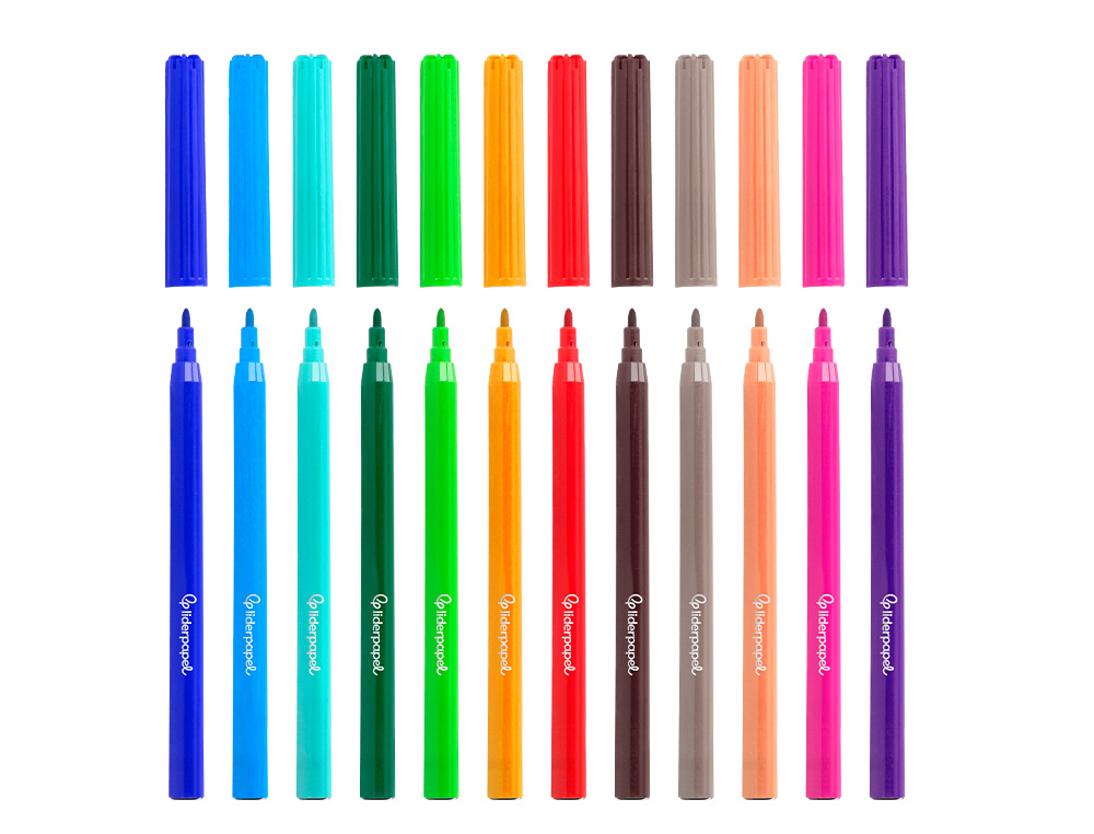 FEUTRE COLORIAGE LIDERPAPEL SLIM LONGUEUR CRITURE 800M POINTE NYLON 2MM DIAMTRE TUI CARTON 12 UNITS