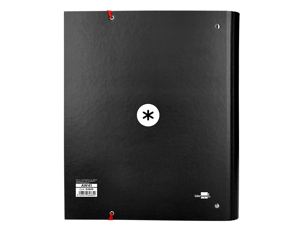 CLASSEUR ANTARTIK 4 ANNEAUX RONDS 40MM A4 CARTON REMBORDE FEUILLETS MOBILES QUADRILLAGE 5MM COLORIS NOIR