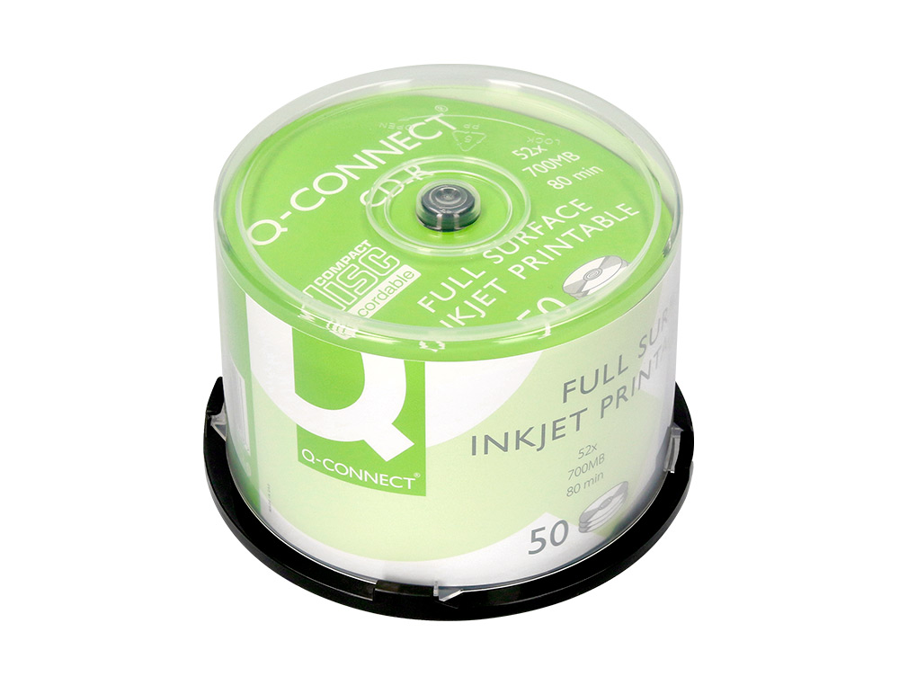 CD-R Q-CONNECT CAPACIT 700MB 80MIN VITESSE 52X FIABLE GRANDE CAPACIT TOUR 50 UNITS