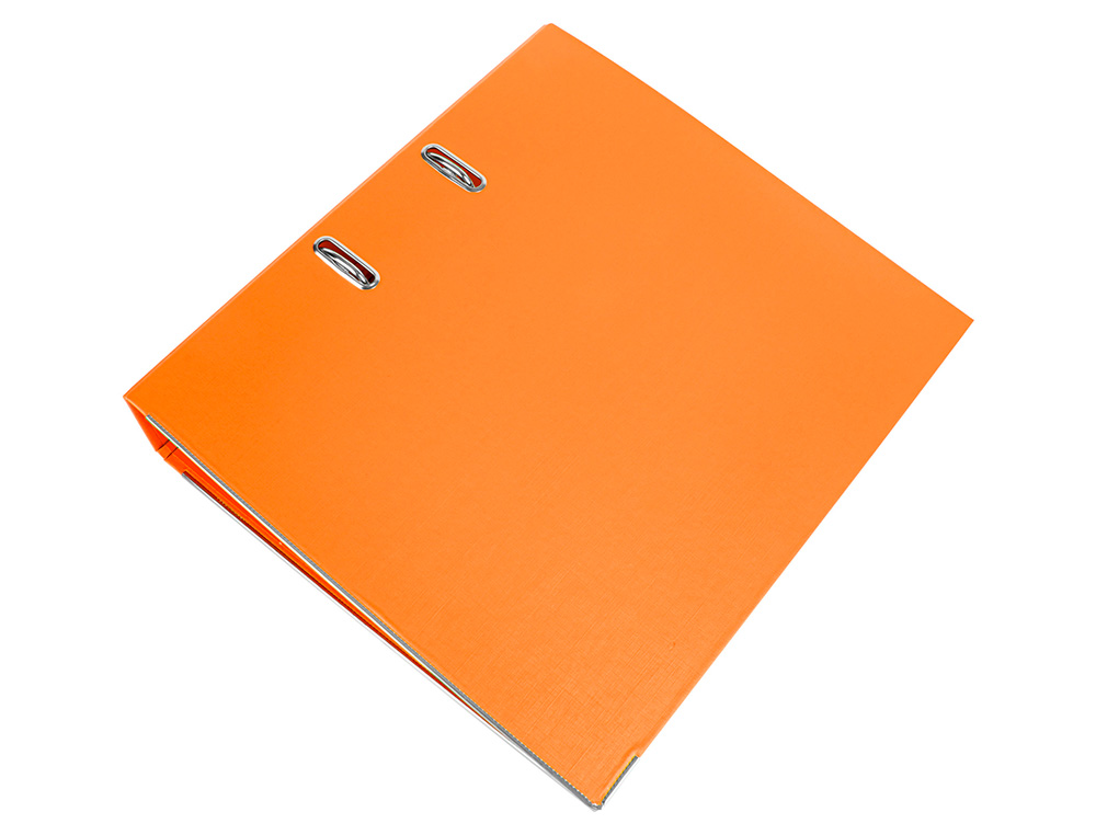 CLASSEUR LEVIER LIDERPAPEL A4 DOCUMENTA CARTON REMBORD 1,9MM DOS 75MM RADO MTALLIQUE COLORIS ORANGE