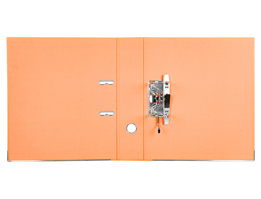 CLASSEUR LEVIER LIDERPAPEL A4 DOCUMENTA CARTON REMBORD 1,9MM DOS 75MM RADO MTALLIQUE COLORIS ORANGE