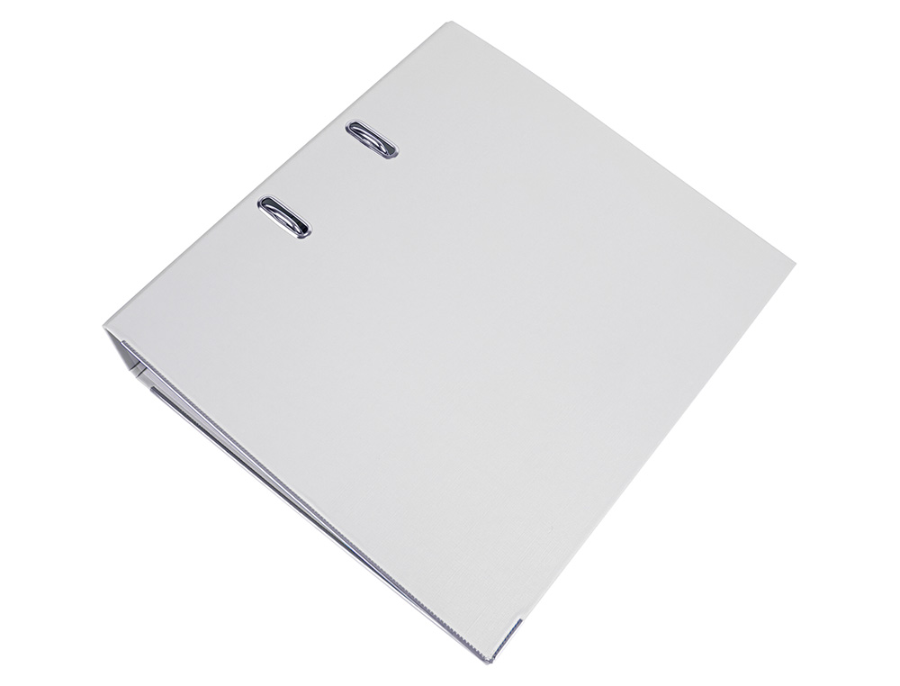 CLASSEUR LEVIER LIDERPAPEL A4 DOCUMENTA CARTON REMBORD PVC 1,9MM DOS 75MM RADO MTALLIQUE COLORIS BLANC