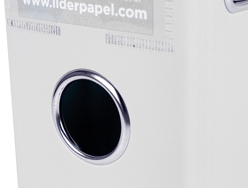 CLASSEUR LEVIER LIDERPAPEL A4 DOCUMENTA CARTON REMBORD PVC 1,9MM DOS 75MM RADO MTALLIQUE COLORIS BLANC
