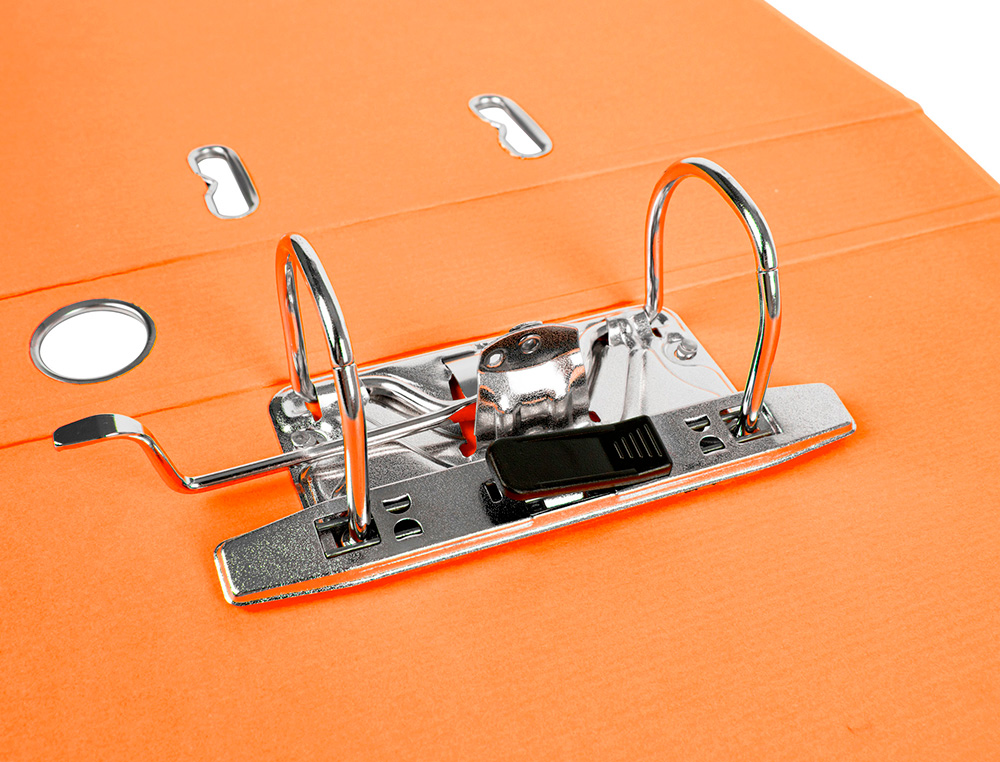 CLASSEUR LEVIER LIDERPAPEL A4 DOCUMENTA CARTON REMBORD 1,9MM DOS 52MM RADO MTALLIQUE COLORIS ORANGE