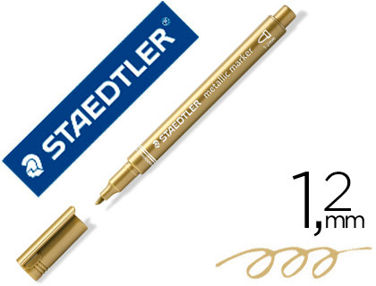 Marqueur staedtler corps metallique 8323 pointe ogive 12mm encre blanche  pack 10 marqueurs assortis