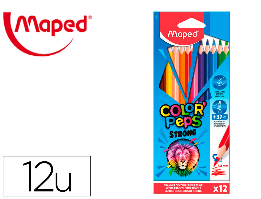 Maped Crayon de cire COLOR'PEPS WAX, étui en carton de 18