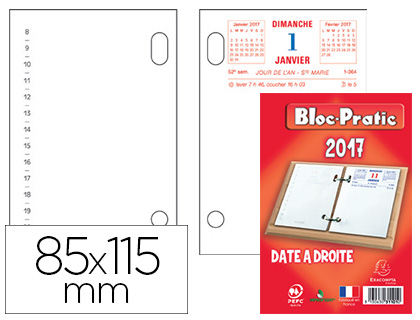 Recharge pour Bloc Ephéméride 2024 - Date à droite EXACOMPTA 31101E