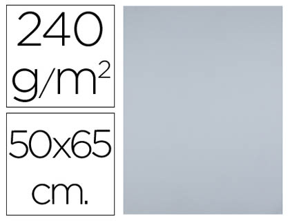 PAPIER CARTONNE LIDERPAPEL 50X65CM 180GR COLORIS GRIS