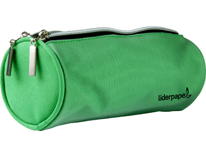 TROUSSE SCOLAIRE LIDERPAPEL RONDE 2 COMPARTIMENTS 205X75X75MM COLORIS VERT