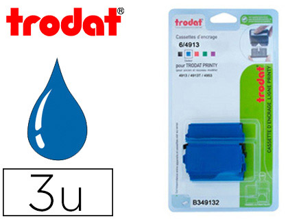 RECHARGE TAMPON TRODAT 4913/4913T/4953 BLEU BLISTER 3 UNITS