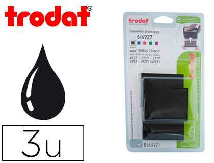RECHARGE TAMPON TRODAT 4727/4927/4957/4927T NOIR BLISTER 3 UNITS