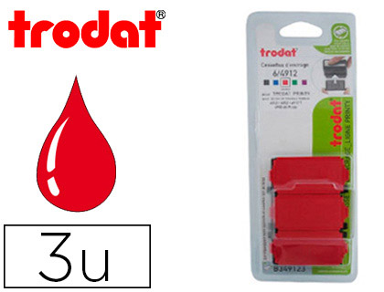 RECHARGE TAMPON TRODAT 4912/4812T/4952/4992/XPRINT ROUGE BLISTER 3 UNITS