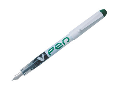 STYLO-PLUME PILOT V PEN JETABLE POINTE MOYENNE RGULATEUR DBIT ENCRE LIQUIDE VISIBLE COLORIS VERT