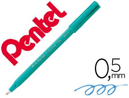 FEUTRE ROLLER BALL PENTEL R50 BILLE POINTE PLASTIQUE CRITURE MOYENNE 0.4MM COLORIS BLEU