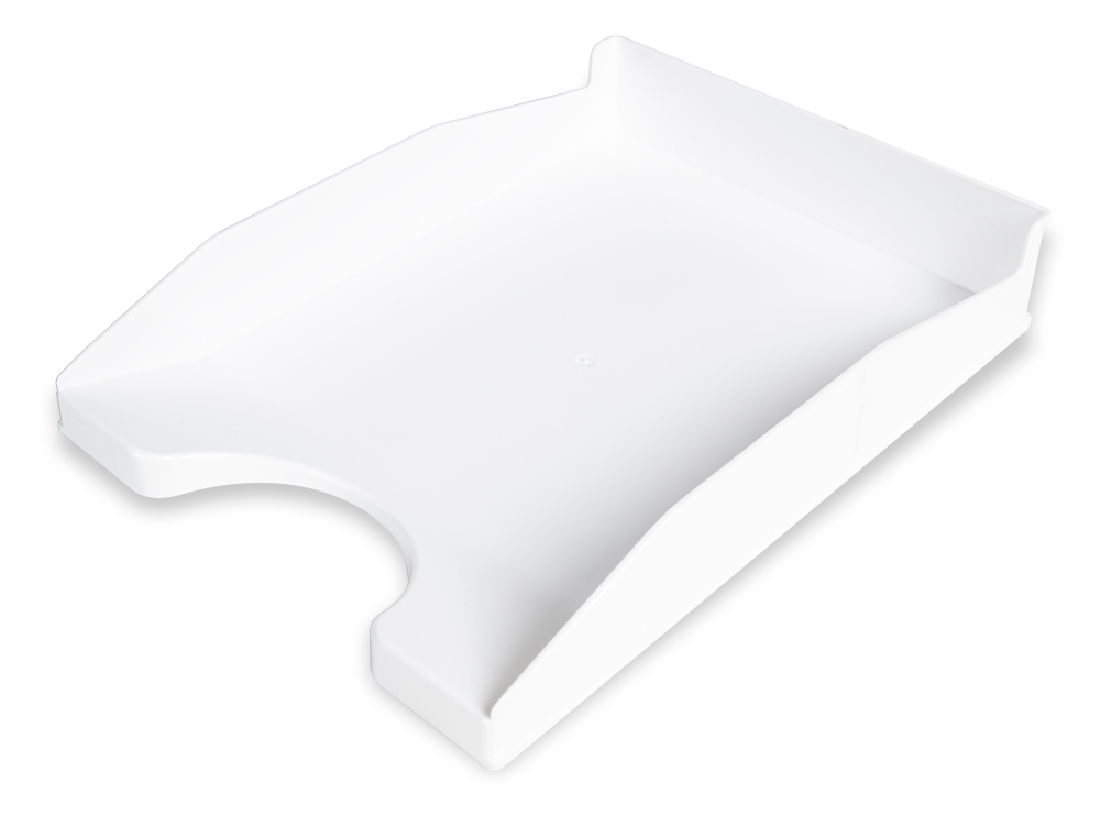 CORBEILLE A COURRIER Q-CONNECTPOLYPROPYLENE DOCUMENTS A4+ 240X320MM EMPILABLE 350X255X65MM BLANC OPAQUE