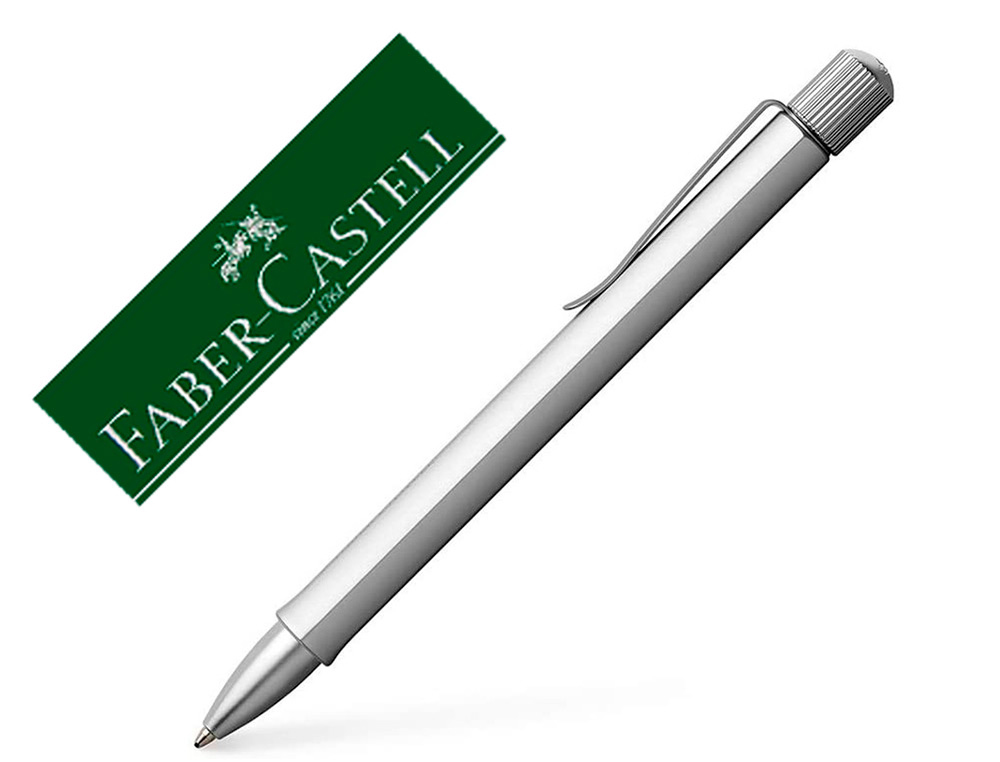 STYLO-BILLE FABER CASTELL HEXO ALUMINIUM ARGENT