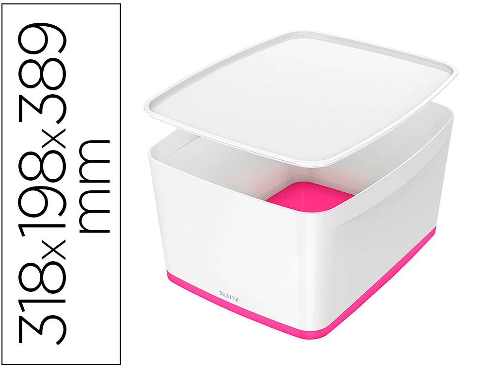 BAC RANGEMENT LEITZ MYBOX FORMAT A4 18L 318X198X385MM   BLANC ROUGE