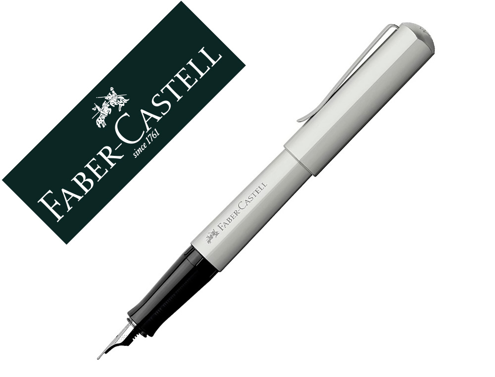 STYLO-PLUME FABER CASTELL HEXO POINTE MOYENNE EN ACIER  INOXIDABLE ARGENT MAT