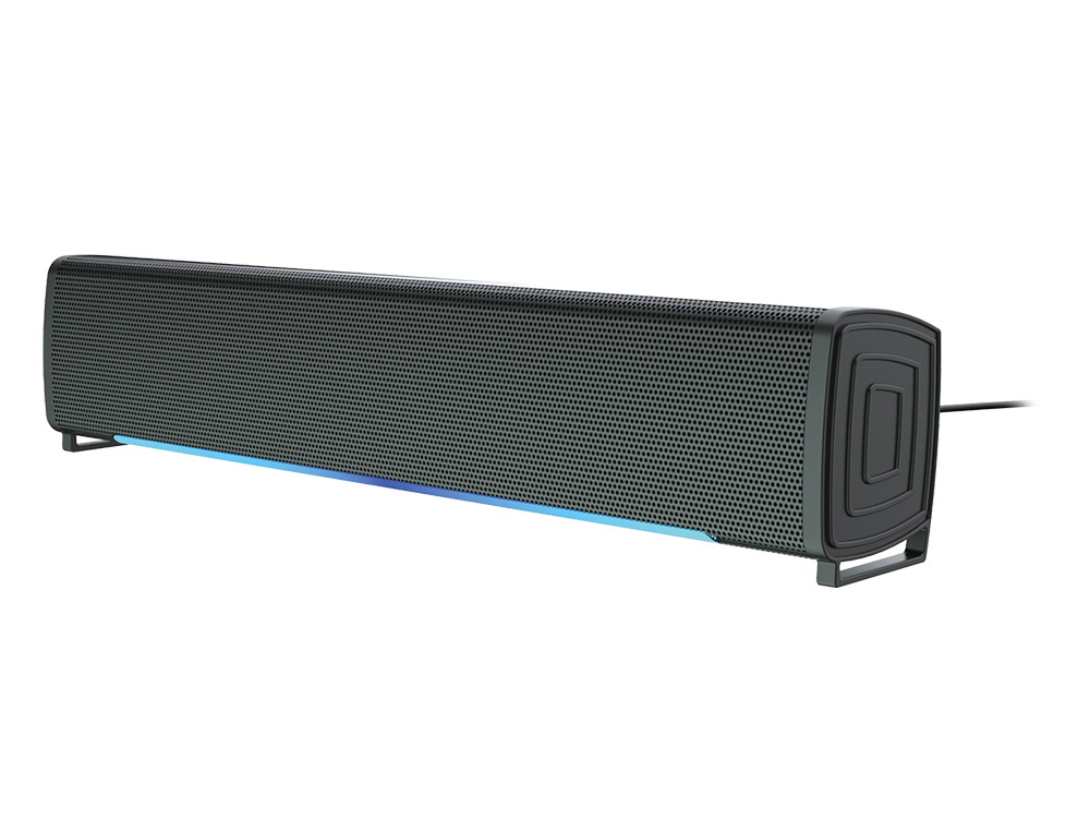 BARRE DE SON Q-CONNECT POUR ORDINATEUR AVEC LUMIERE LED   COLORIS NOIR