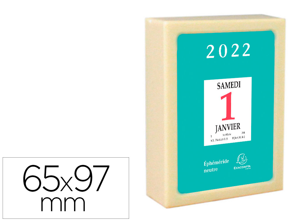 BLOC PHMRIDE EXACOMPTA MURAL ANNUEL JANVIER/DCEMBRE 1 JOUR/PAGE NEUTRE BOTIER PLASTIQUE 65X97MM