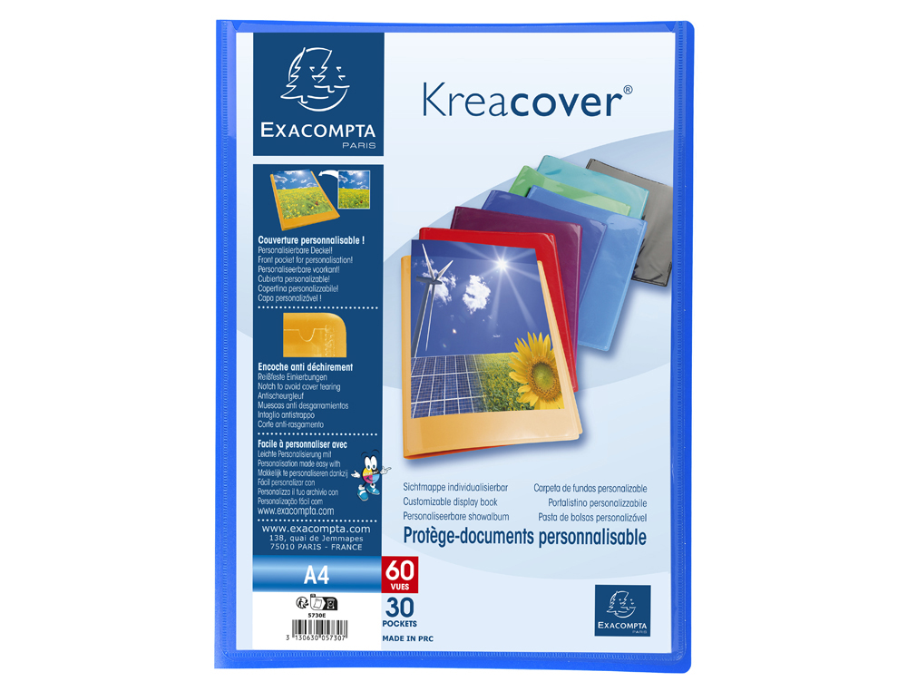 PORTE-VUES EXACOMPTA KREA COVER PP 60 VUES COLORIS      ASSORTIS