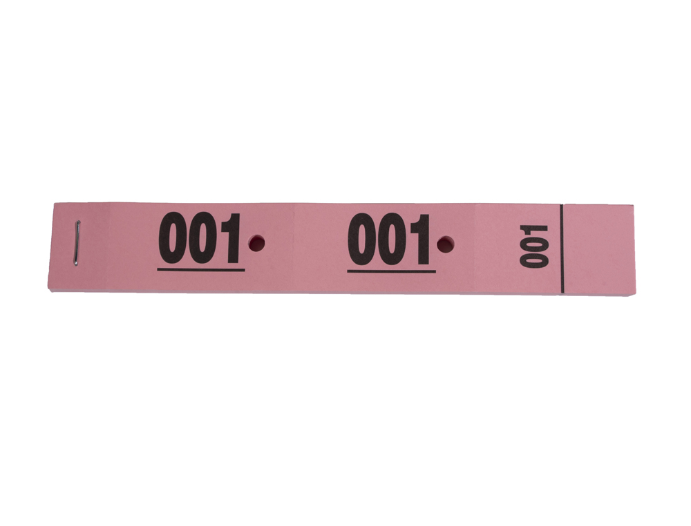 TICKET VESTIAIRE EXACOMPTA 20X3CM COLORIS ROSE CARNET 50 UNITES