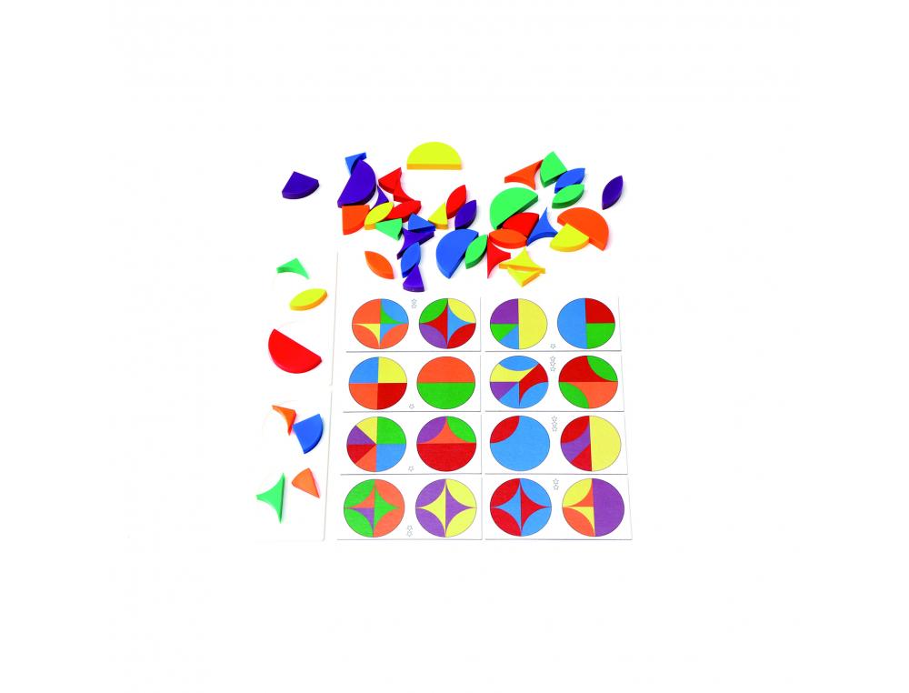 SYMETRIE ET SPATIALISATION ROLF CIRCLE GAME 6 FORMES ET  6 COLORIS 294 PIECES 24       CARTES MODELES 12 SUPPORTS