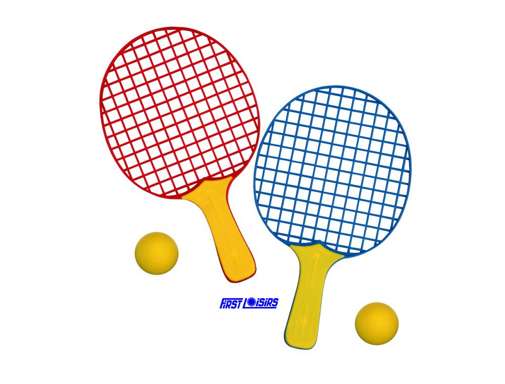 JEUX DE RAQUETTE FIRST LOISIRS SET INITIATION JEUX   DE RAQUETTES LEGERES 26 CM    LOT DE 12 ET 12 BALLES EN