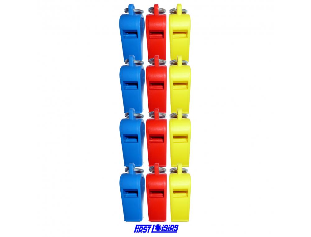 SIFFLET FIRST LOISIRS ARBITRE PVC COLORIS ASSORTIS LOT 10 UNITES