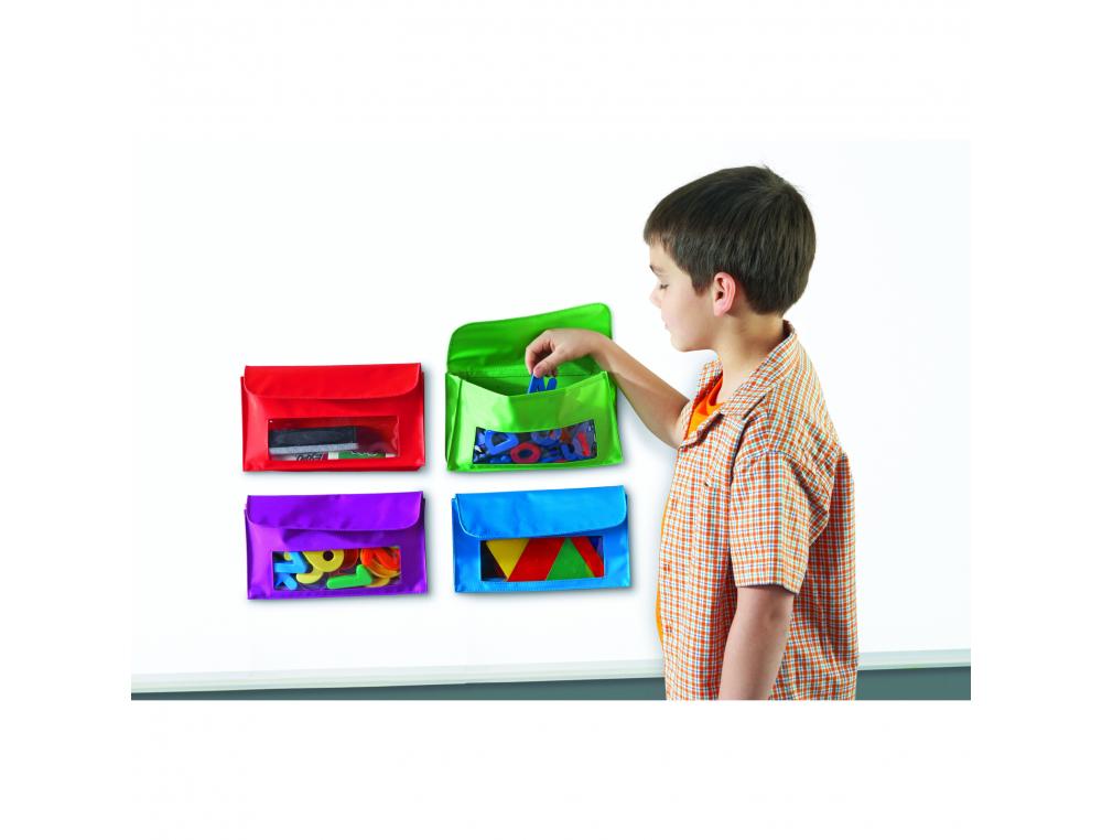 POCHETTE MAGNETIQUE LEARNING RESOURCES EN NYLON CAPACITE   350G 23X14CM COLORIS ASSORTIS LOT DE 4
